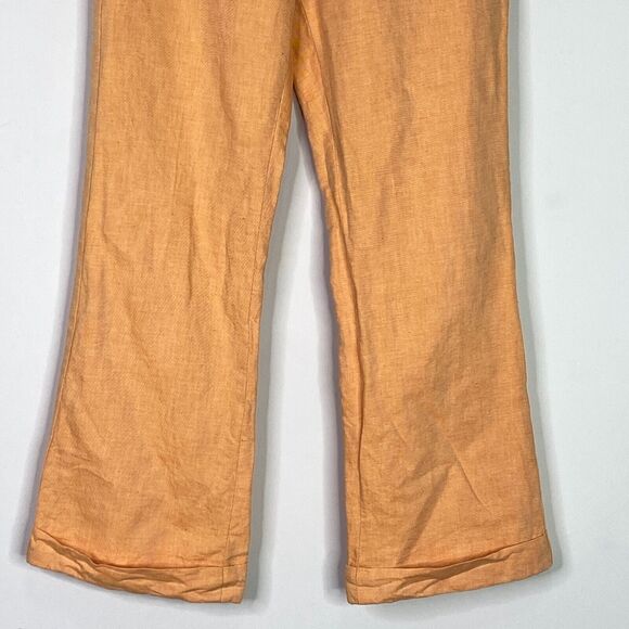 Etcetera Orange Linen Cotton Bootcut Pant Women's Size 8 - Picture 5 of 8